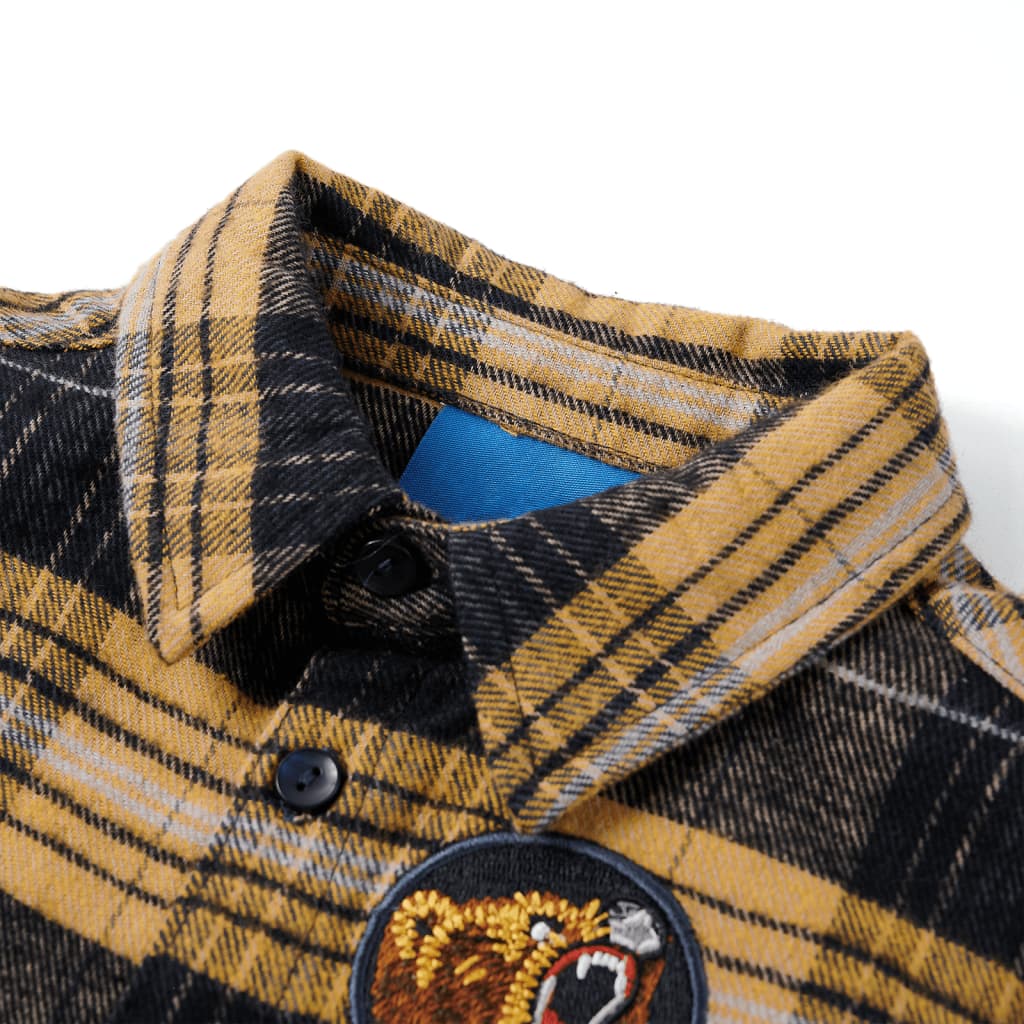 Πουκάμισο Καρό Παιδικό Κίτρινο και Μαύρο 92