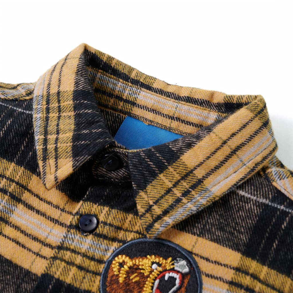 Πουκάμισο Καρό Παιδικό Κίτρινο και Μαύρο 116