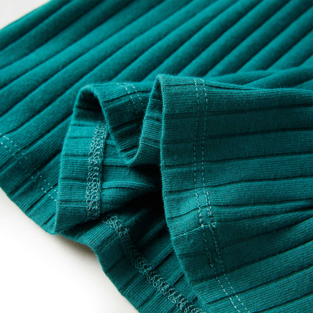 Μπλουζάκι Παιδικό Μακρυμάνικο Πλέξη Ριμπ Σκούρο Πράσινο 104