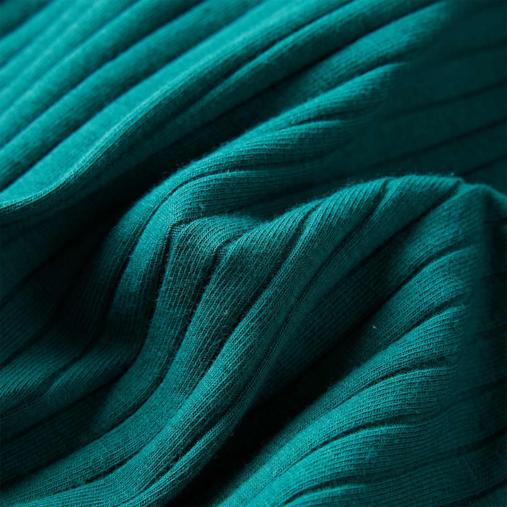 Μπλουζάκι Παιδικό Μακρυμάνικο Πλέξη Ριμπ Σκούρο Πράσινο 116