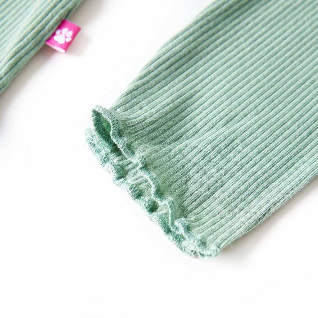 Μπλουζάκι Παιδικό Μακρυμάνικο με Χαμηλό Ζιβάγκο Σκούρα Μέντα 116