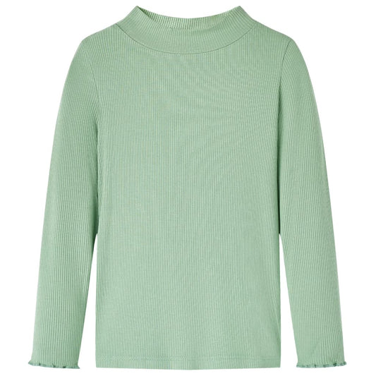 Μπλουζάκι Παιδικό Μακρυμάνικο με Χαμηλό Ζιβάγκο Σκούρα Μέντα 140