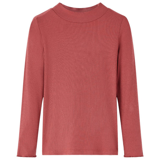 Μπλουζάκι Παιδικό Μακρυμάνικο με Χαμηλό Ζιβάγκο Burnt Red 140