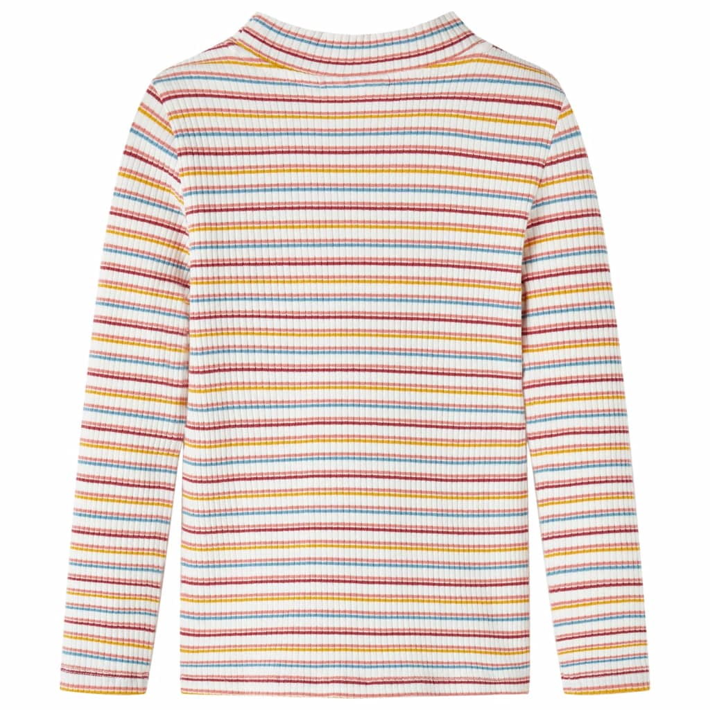 Μπλουζάκι Παιδικό Μακρυμάνικο με Χαμηλό Ζιβάγκο και Ριγές Εκρού 92