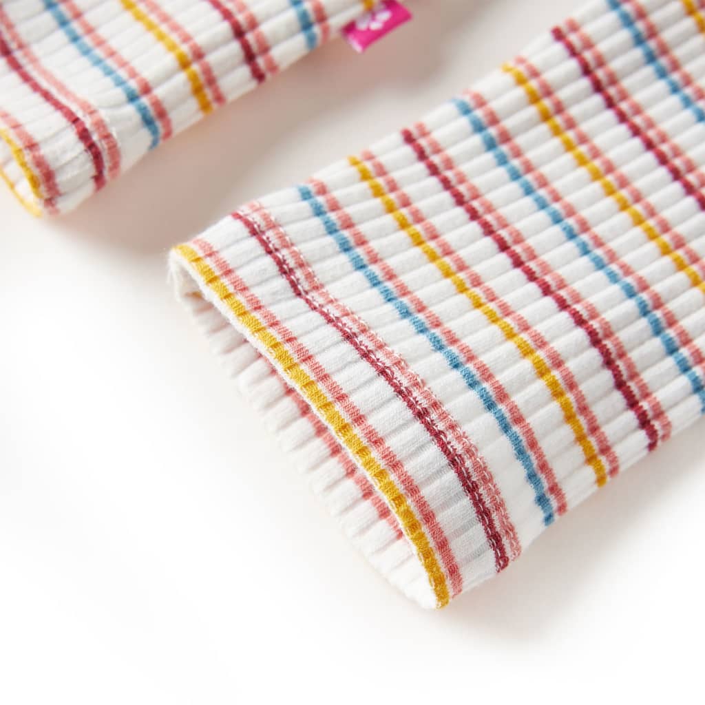 Μπλουζάκι Παιδικό Μακρυμάνικο με Χαμηλό Ζιβάγκο και Ριγές Εκρού 92