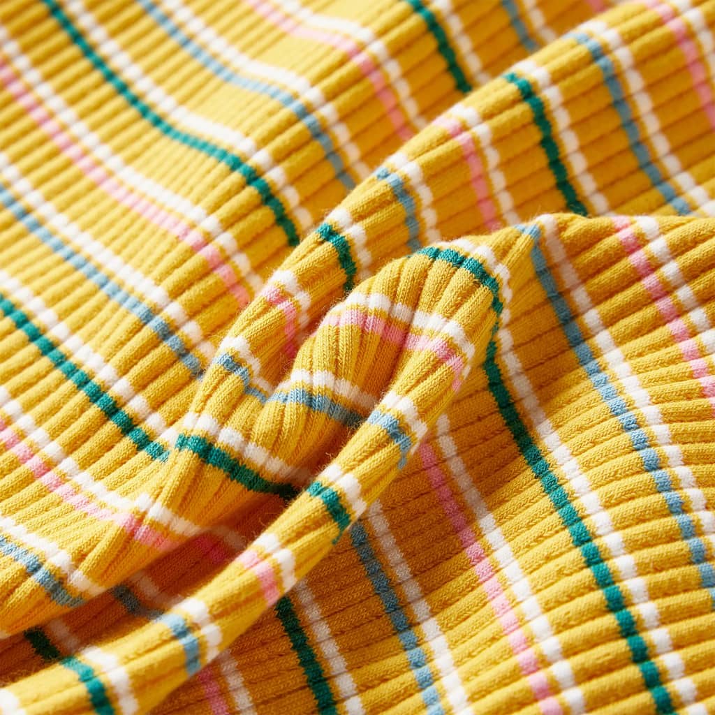 Μπλουζάκι Παιδικό Μακρυμάνικο με Χαμηλό Ζιβάγκο και Ριγές Ώχρα 92