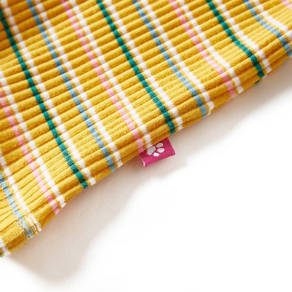 Μπλουζάκι Παιδικό Μακρυμάνικο με Χαμηλό Ζιβάγκο και Ριγές Ώχρα 104