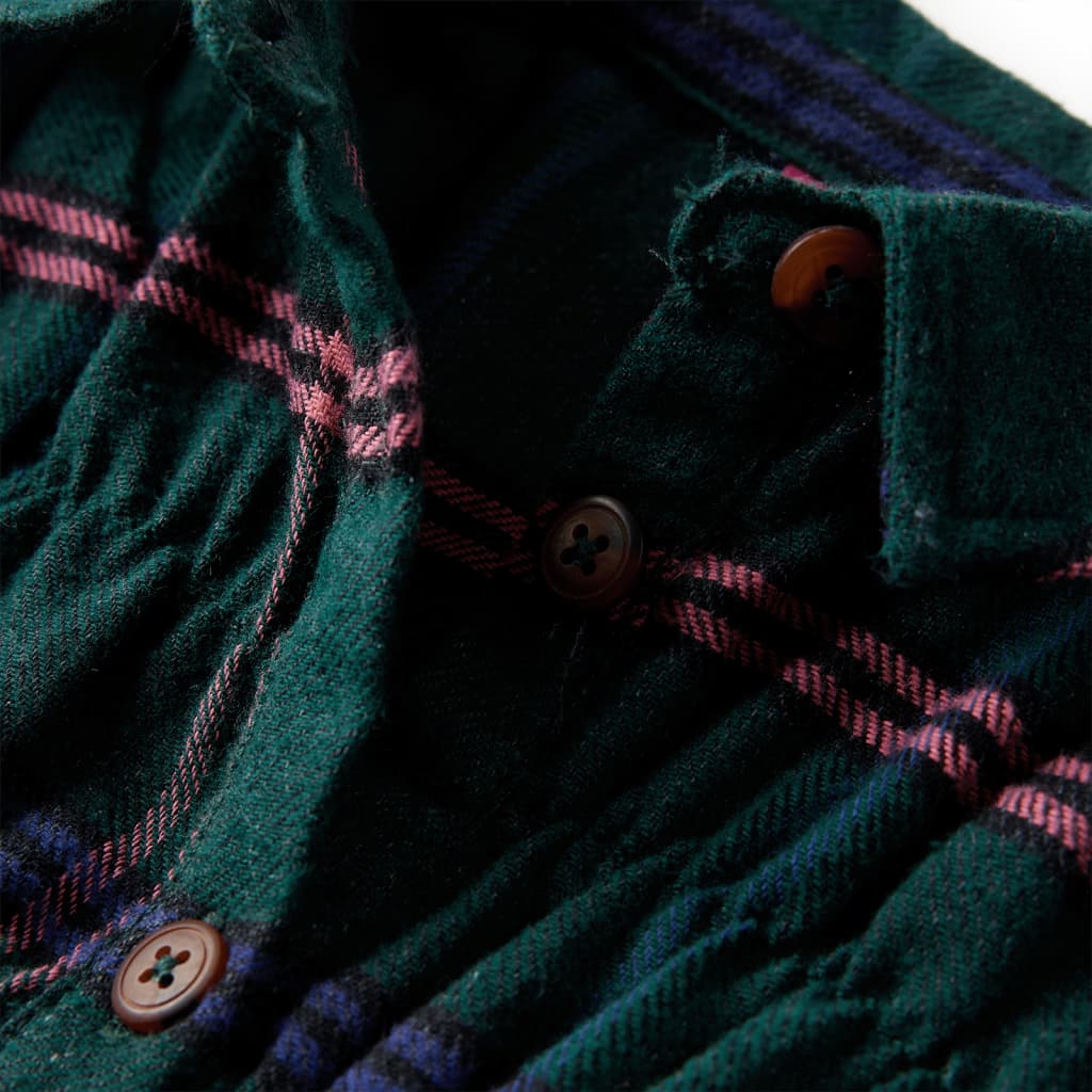 Φόρεμα Παιδικό Μακρυμάνικο με Βολάν Σκούρο Πράσινο 104