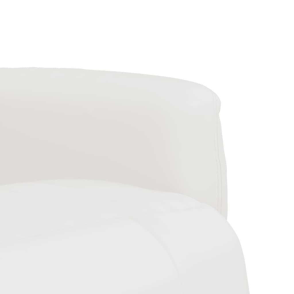 vidaXL Πολυθρόνα Ανακλινόμενη με Υποπόδιο Λευκή από Συνθετικό Δέρμα