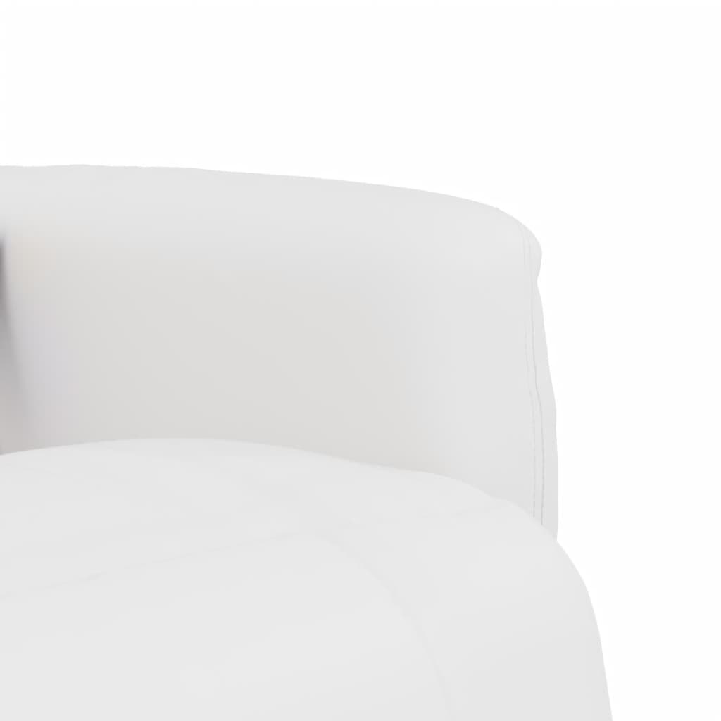 vidaXL Πολυθρόνα Μασάζ Ανακλινόμενη με Υποπόδιο Λευκή Συνθετικό Δέρμα