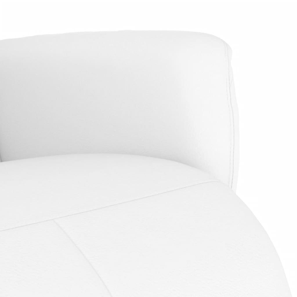 vidaXL Πολυθρόνα Ανακλινόμενη με Υποπόδιο Λευκή από Συνθετικό Δέρμα