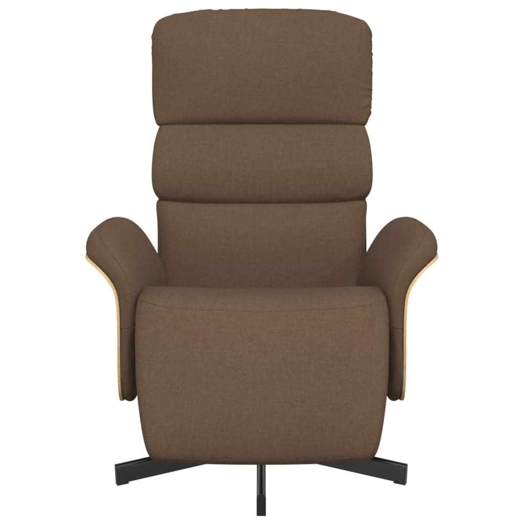 vidaXL Πολυθρόνα Ανακλινόμενη με Υποπόδιο Καφέ Υφασμάτινη