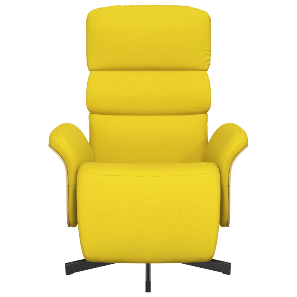 vidaXL Πολυθρόνα Ανακλινόμενη με Υποπόδιο Ανοιχτό Κίτρινο Υφασμάτινη