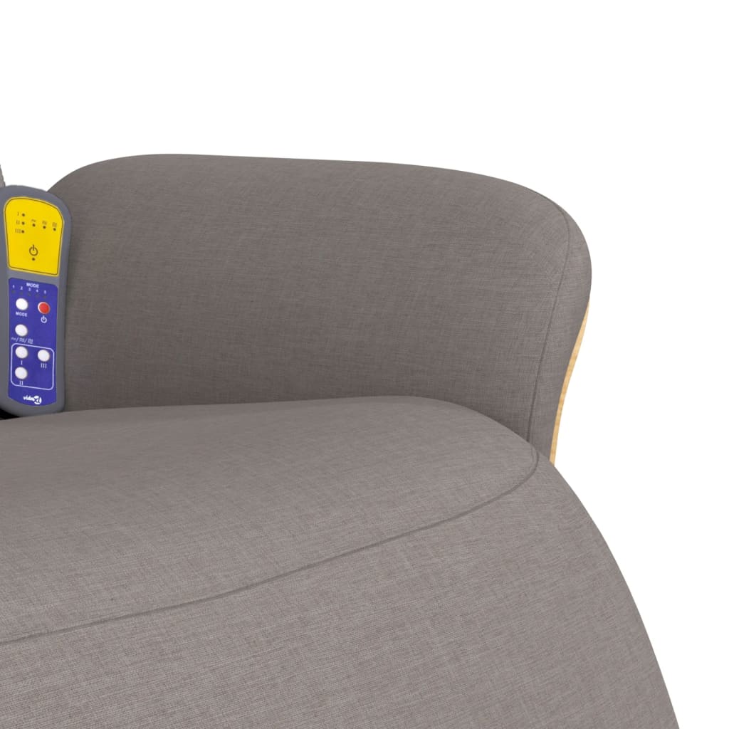 vidaXL Πολυθρόνα Μασάζ Ανακλινόμενη με Υποπόδιο Γκρι / Μπεζ Υφασμάτινη