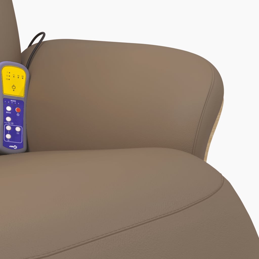 vidaXL Πολυθρόνα Μασάζ Ανακλινόμενη με Υποπόδιο Καπουτσίνο