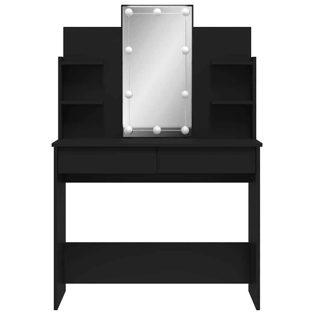 vidaXL Μπουντουάρ με LED Φώτα Μαύρο 96x40x142 εκ.