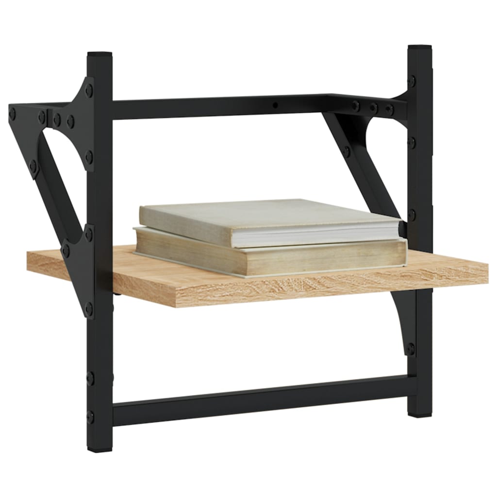 vidaXL Ράφια Τοίχου με Μπάρα 2 τεμ. Sonoma Δρυς 30x25x30 εκ.