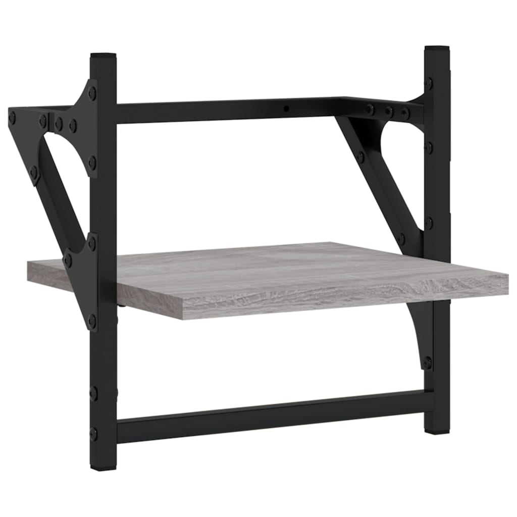 vidaXL Ράφια Τοίχου Σετ 4 τεμ. με Μπάρες Γκρι Sonoma Επεξ. ξύλο