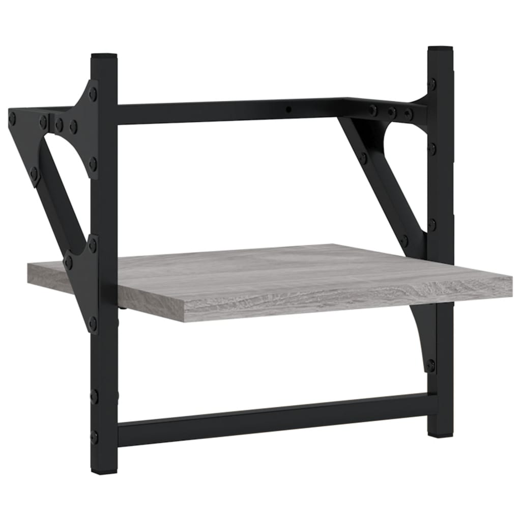 vidaXL Ράφια Τοίχου Σετ 6 τεμ. με Μπάρες Γκρι Sonoma Επεξ. ξύλο