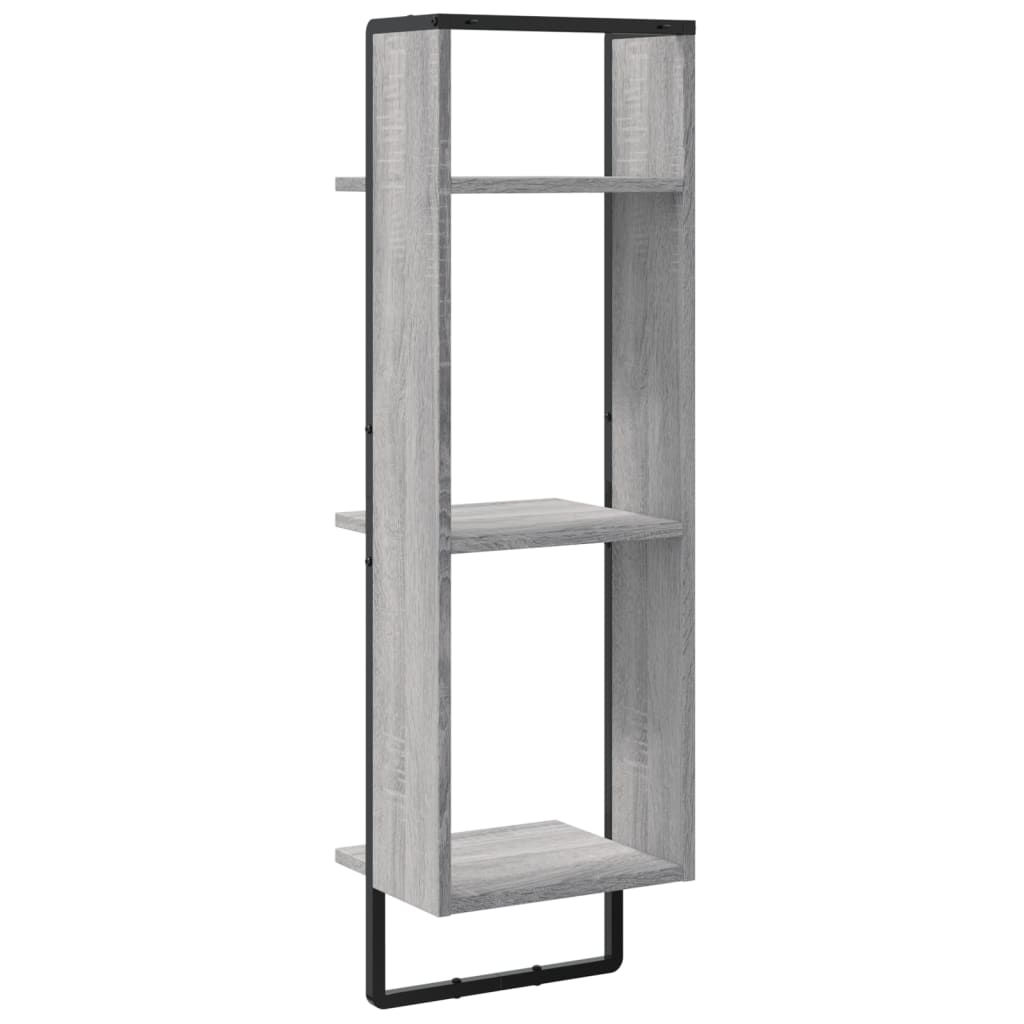 vidaXL Ραφιέρα Τοίχου με 3 Ράφια Γκρι Sonoma 30x25x100 Επεξεργ. Ξύλο