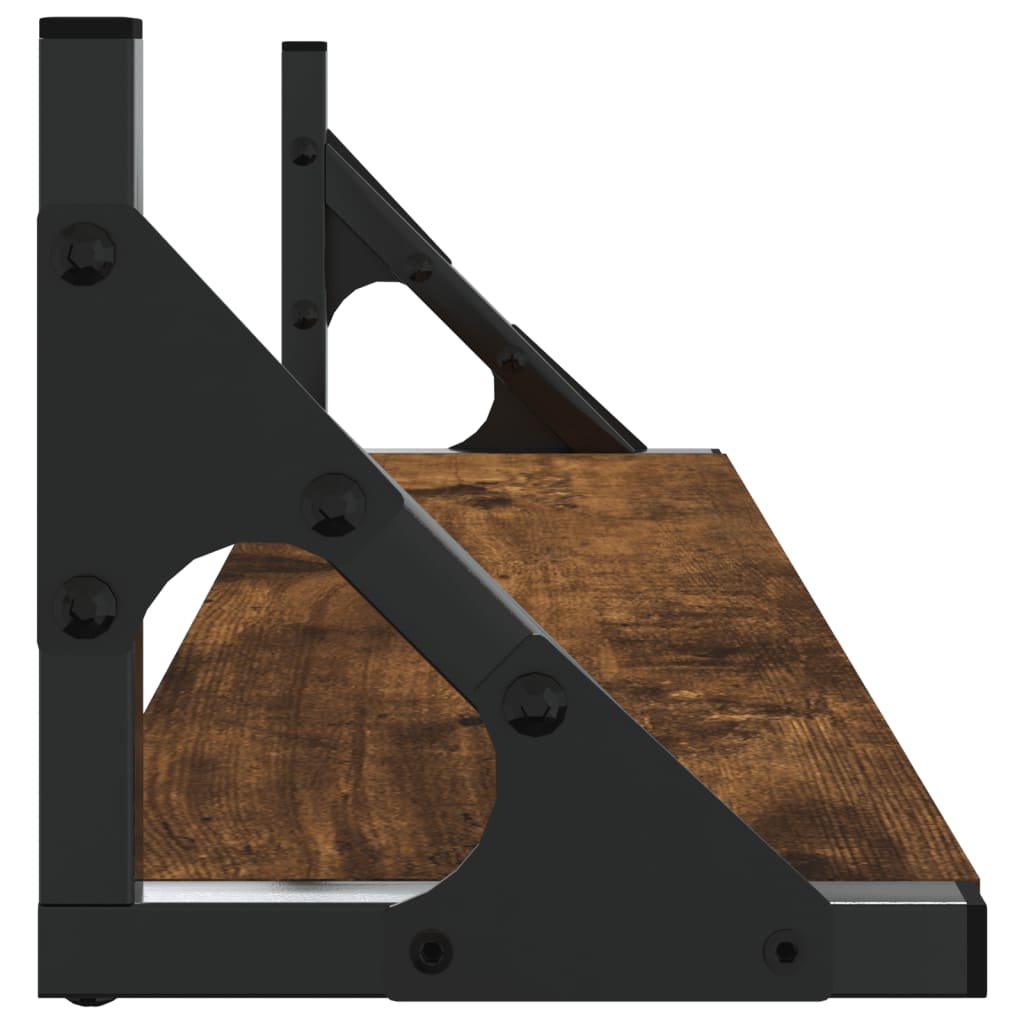 vidaXL Ράφια Τοίχου 2 τεμ. Καπνιστή Δρυς 60 x 15 x 15,5 εκ.