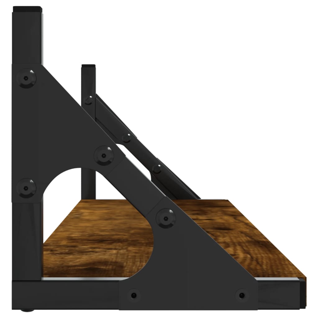 vidaXL Ραφιέρες Τοίχου 2 τεμ. Καπνιστή Δρυς 80x15x15,5 εκ. Επεξ. Ξύλο