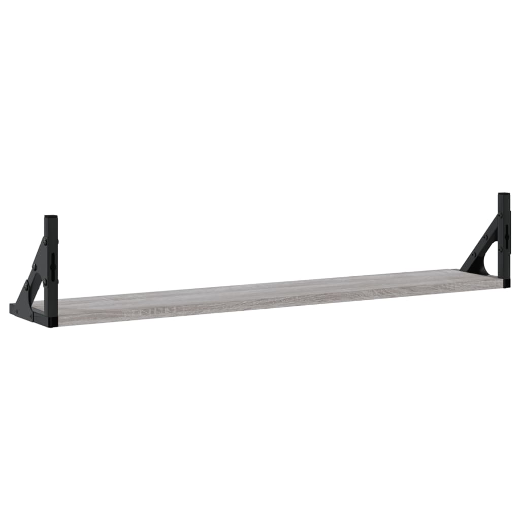 vidaXL Ραφιέρες Τοίχου 2 τεμ. Γκρι Sonoma 80x15x15,5 εκ. Επεξ. Ξύλο