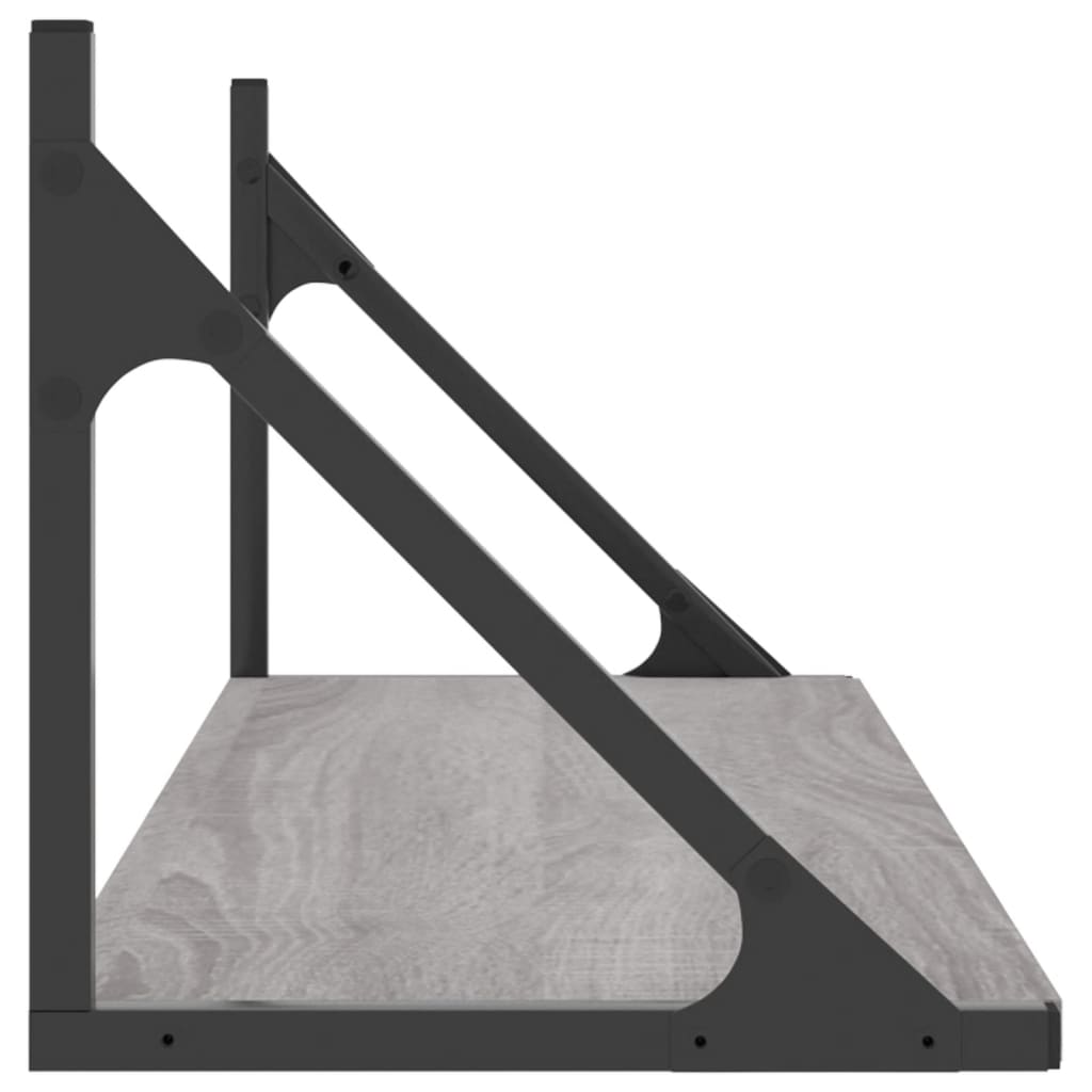 vidaXL Ραφιέρες Τοίχου 2 τεμ. Γκρι Sonoma 80x25x25,5 εκ. Επεξ. Ξύλο