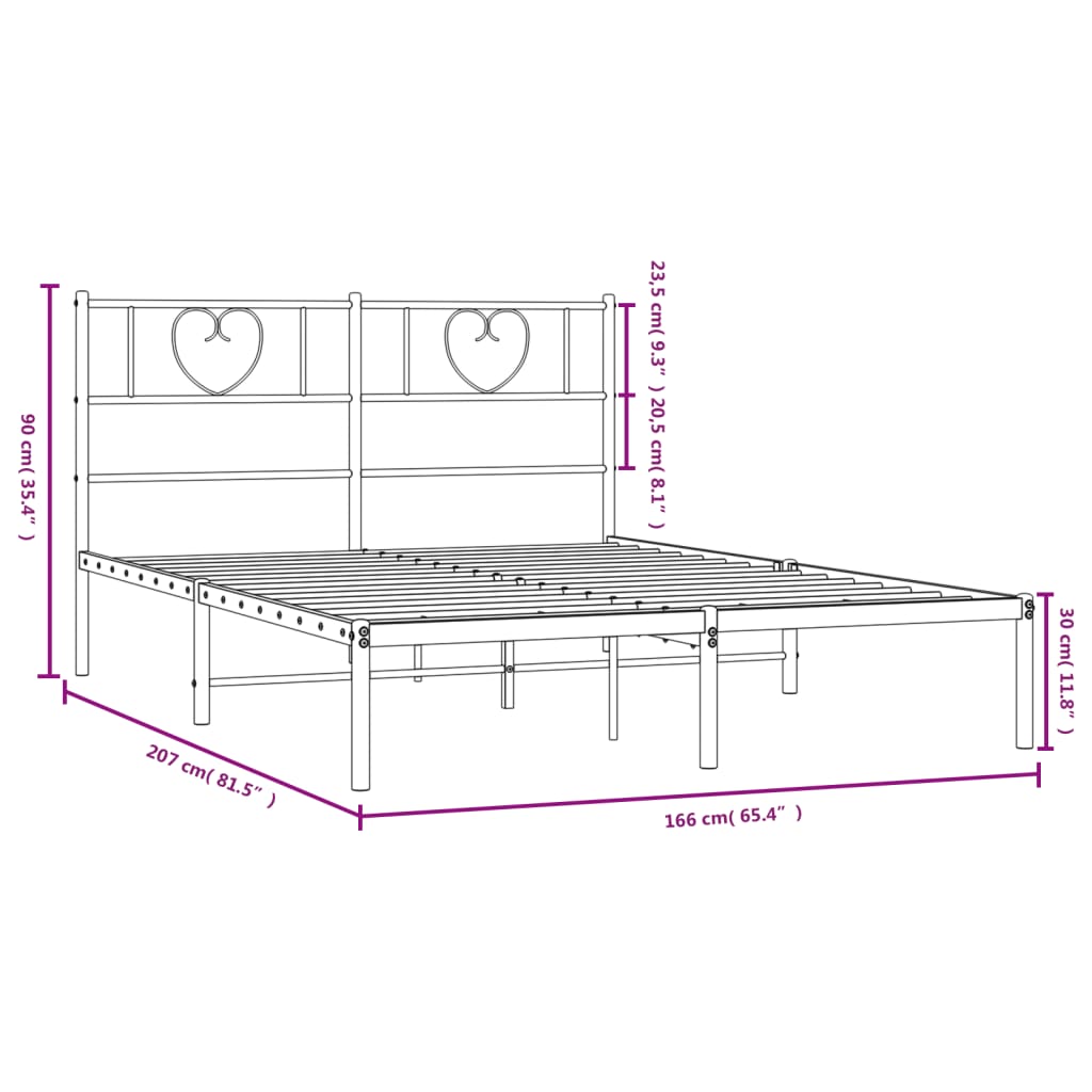 vidaXL Πλαίσιο Κρεβατιού με Κεφαλάρι Λευκό 160x200 εκ. Μεταλλικό