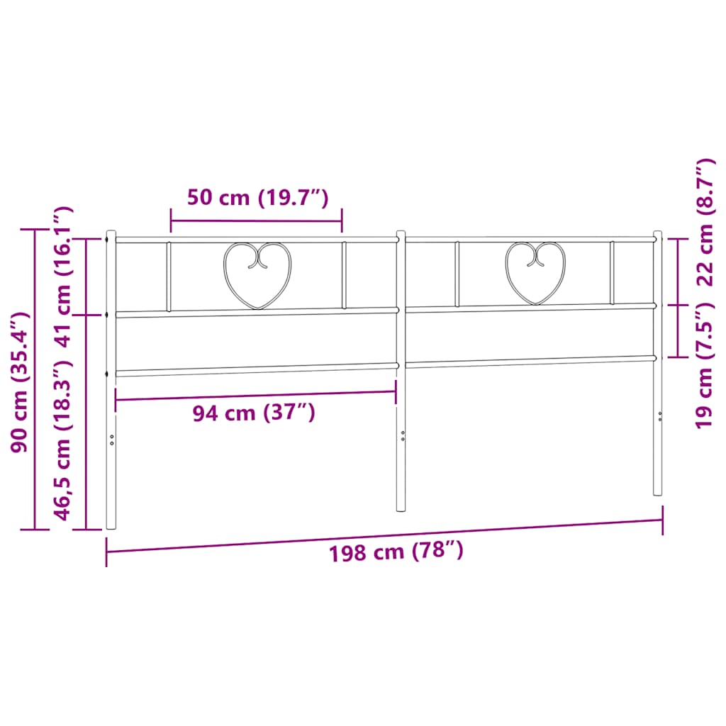 vidaXL Ανταλλακτικό κεφαλάρι Λευκό 193 εκ. Μεταλλικό