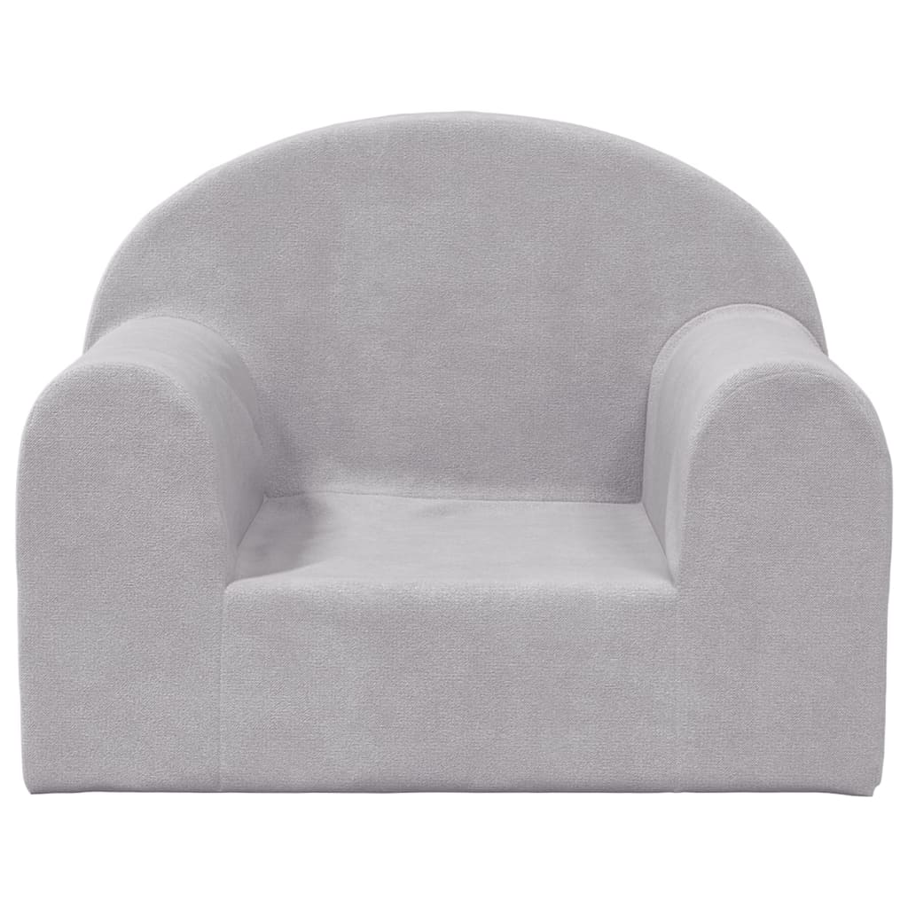 vidaXL Καναπές Παιδικός Ανοιχτό Γκρι από Μαλακό Βελουτέ Ύφασμα