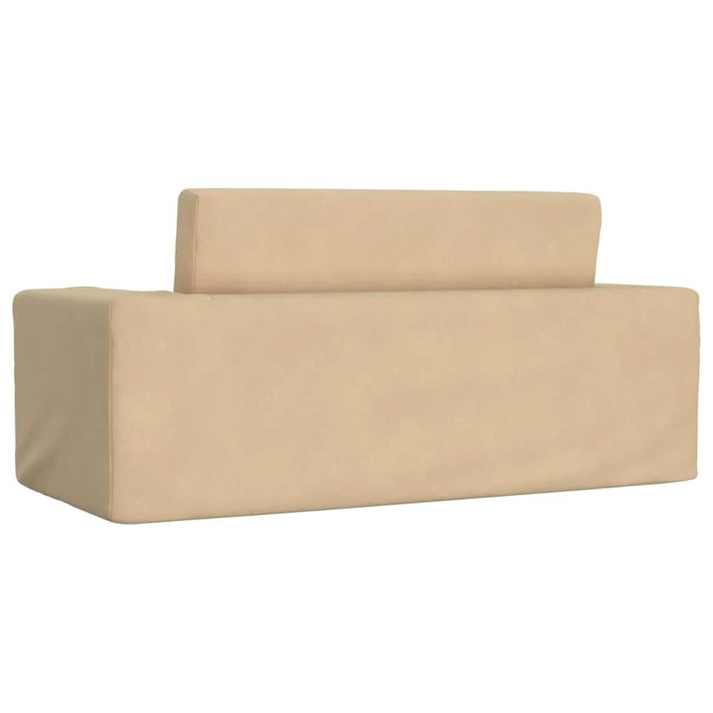 vidaXL Καναπές/Κρεβάτι Παιδικός Διθέσιος Κρεμ Μαλακό Βελουτέ Ύφασμα