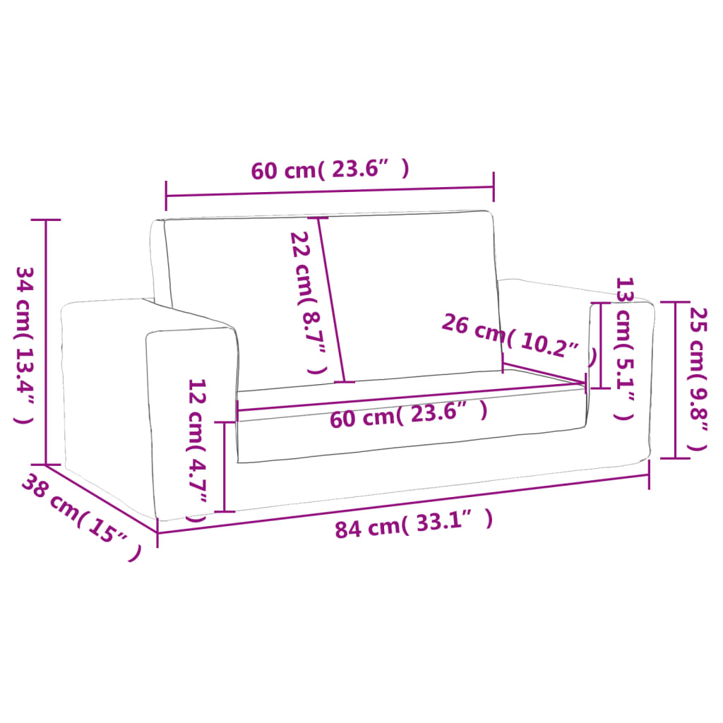 vidaXL Καναπές/Κρεβάτι Παιδικός Διθέσιος Ροζ από Μαλακό Βελουτέ Ύφασμα