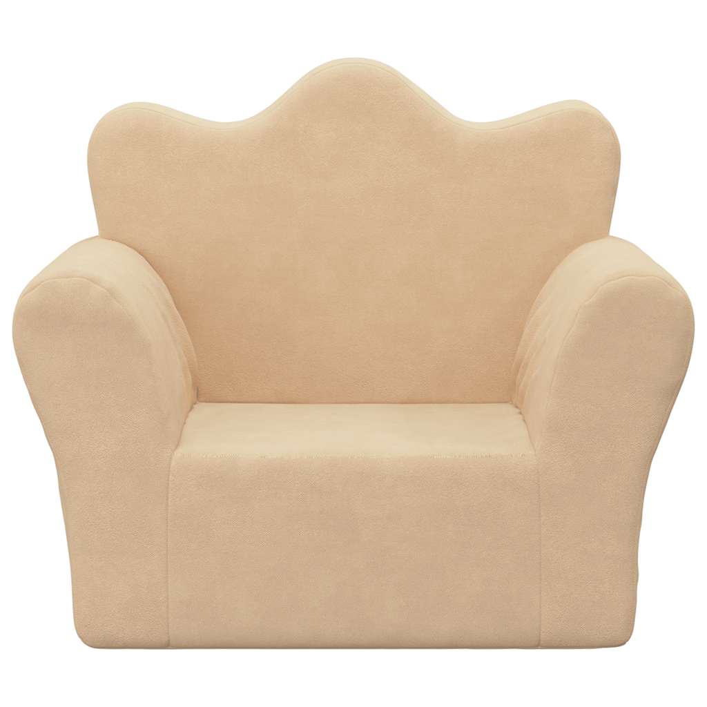 vidaXL Παιδικός καναπές Cream Soft Plush