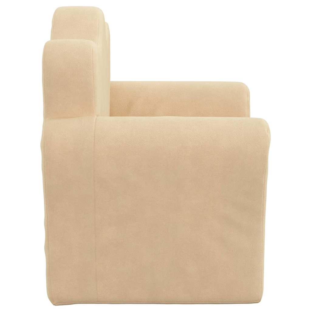 vidaXL Παιδικός καναπές Cream Soft Plush