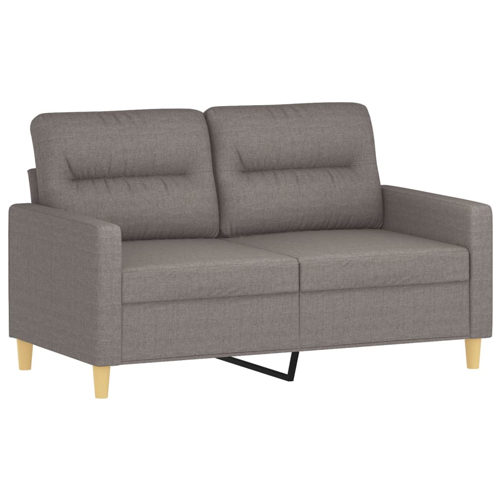 vidaXL Καναπές Διθέσιος Taupe 120 εκ. Υφασμάτινος Διακ. Μαξιλάρια