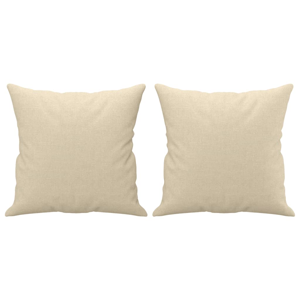 vidaXL Καναπές Διθέσιος Κρεμ 120 εκ. Υφασμάτινος Διακ. Μαξιλάρια