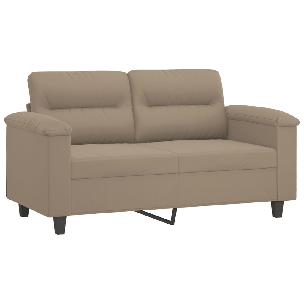 vidaXL Καναπές Διθέσιος Taupe 120 εκ. Ύφασμα Μικροϊνών με Μαξιλάρια