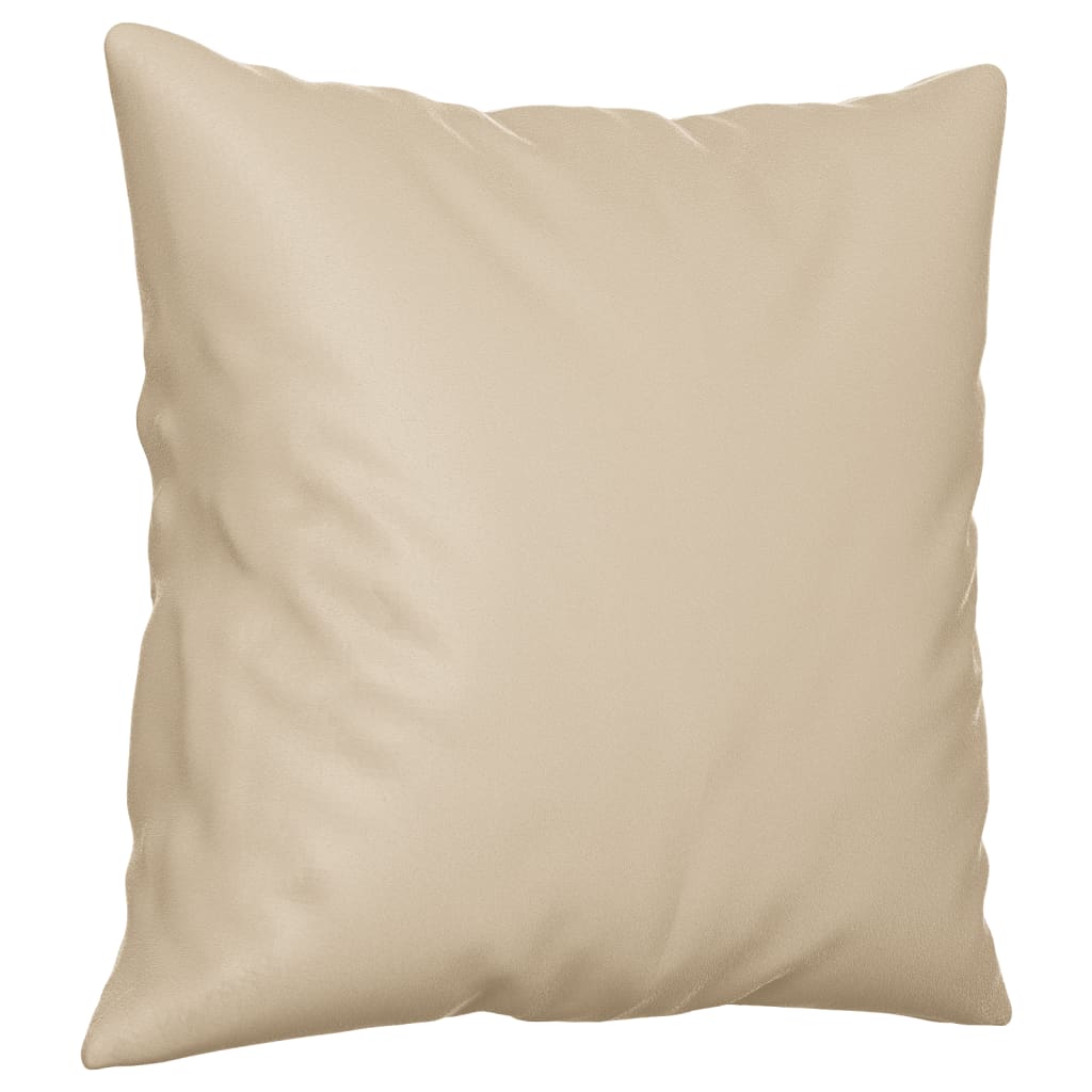 vidaXL Καναπές Διθέσιος Κρεμ 120 εκ. Ύφασμα Μικροϊνών με Μαξιλάρια