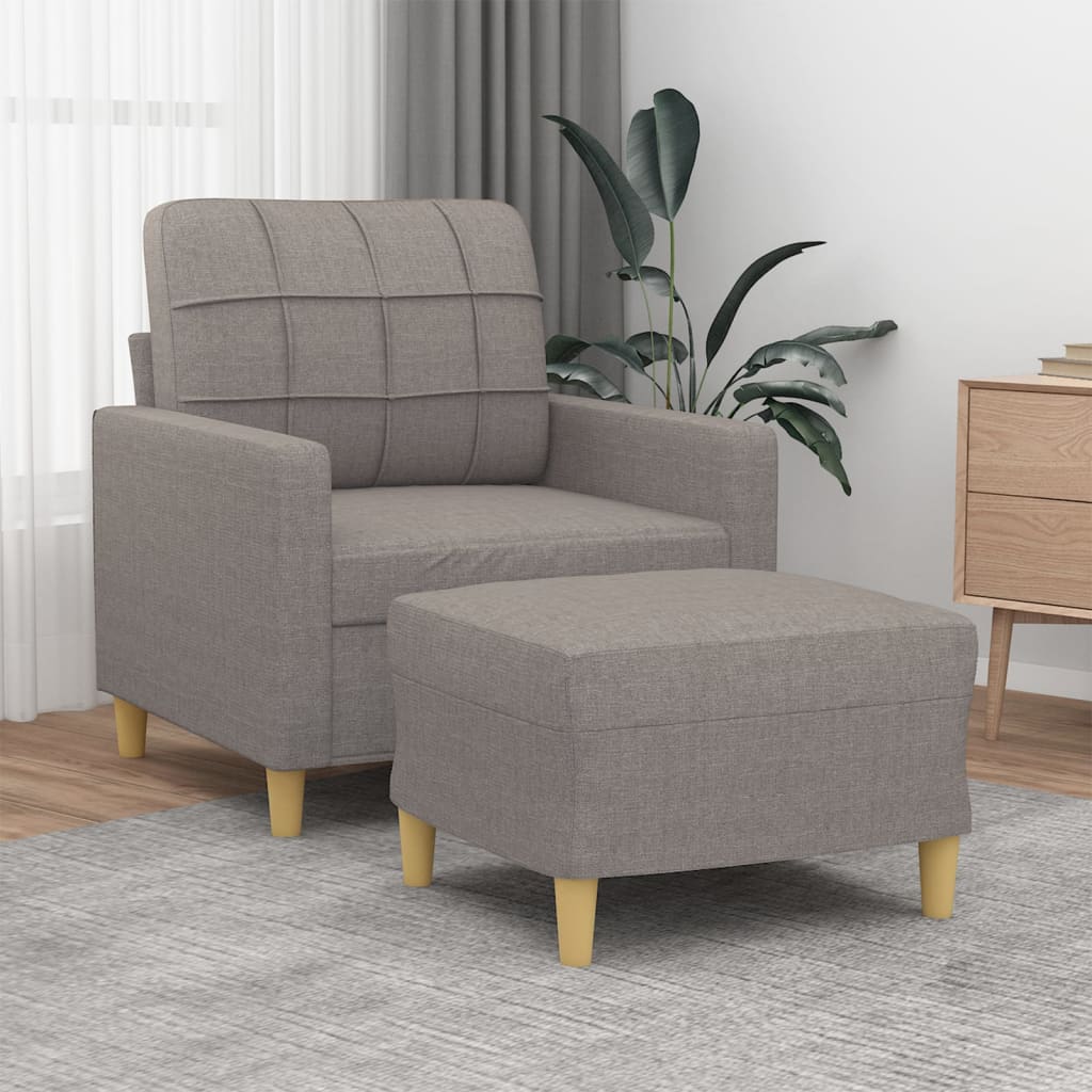 vidaXL Πολυθρόνα Taupe 60 εκ. από Υφασμάτινη με Υποπόδιο