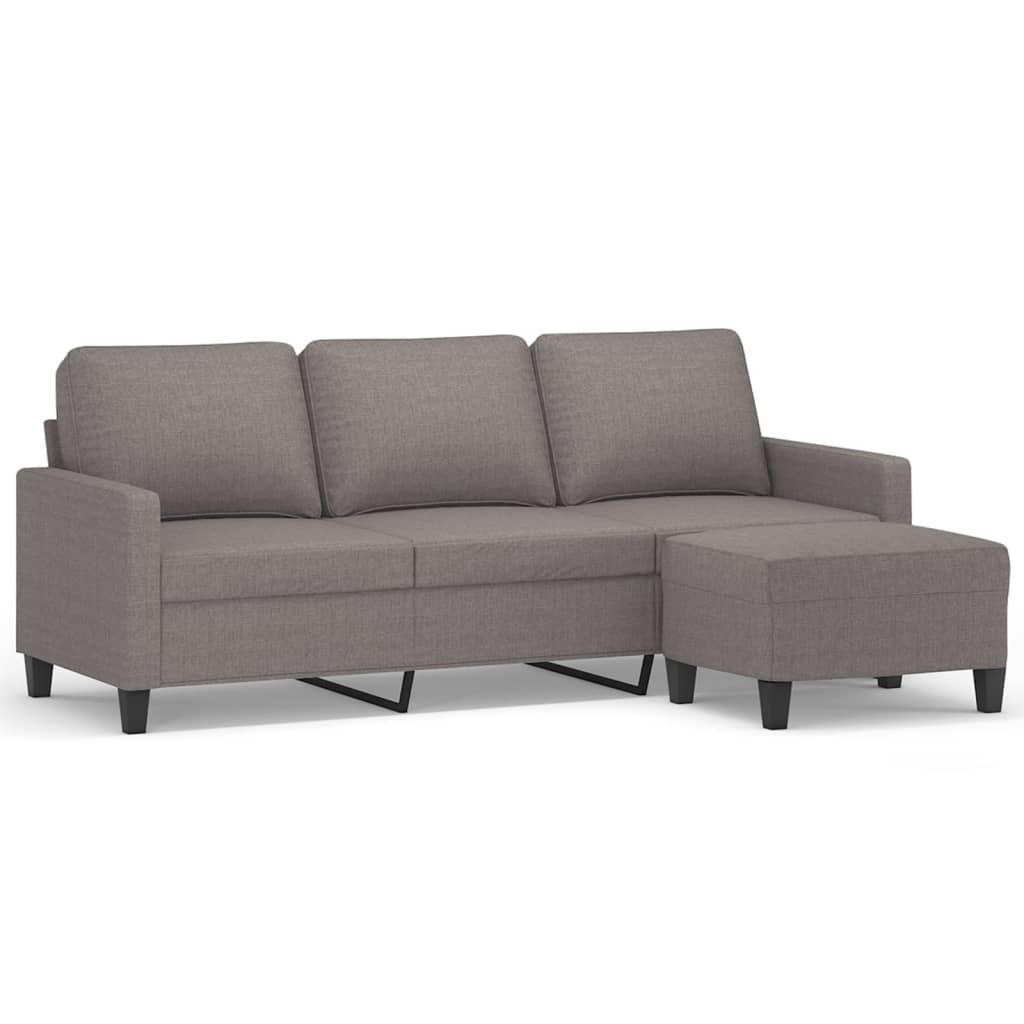 vidaXL Καναπές Τριθέσιος Taupe 180 εκ. Υφασμάτινος με Υποπόδιο