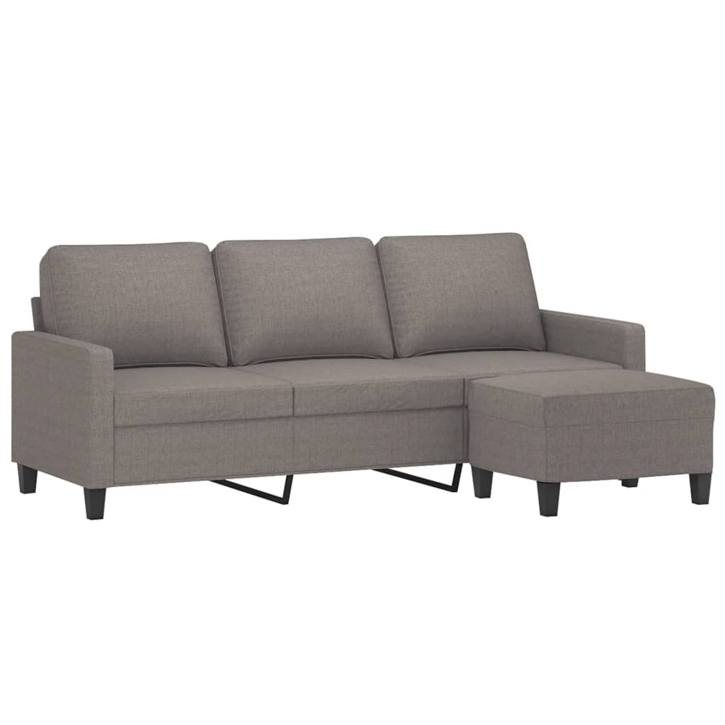 vidaXL Καναπές Τριθέσιος Taupe 180 εκ. Υφασμάτινος με Υποπόδιο