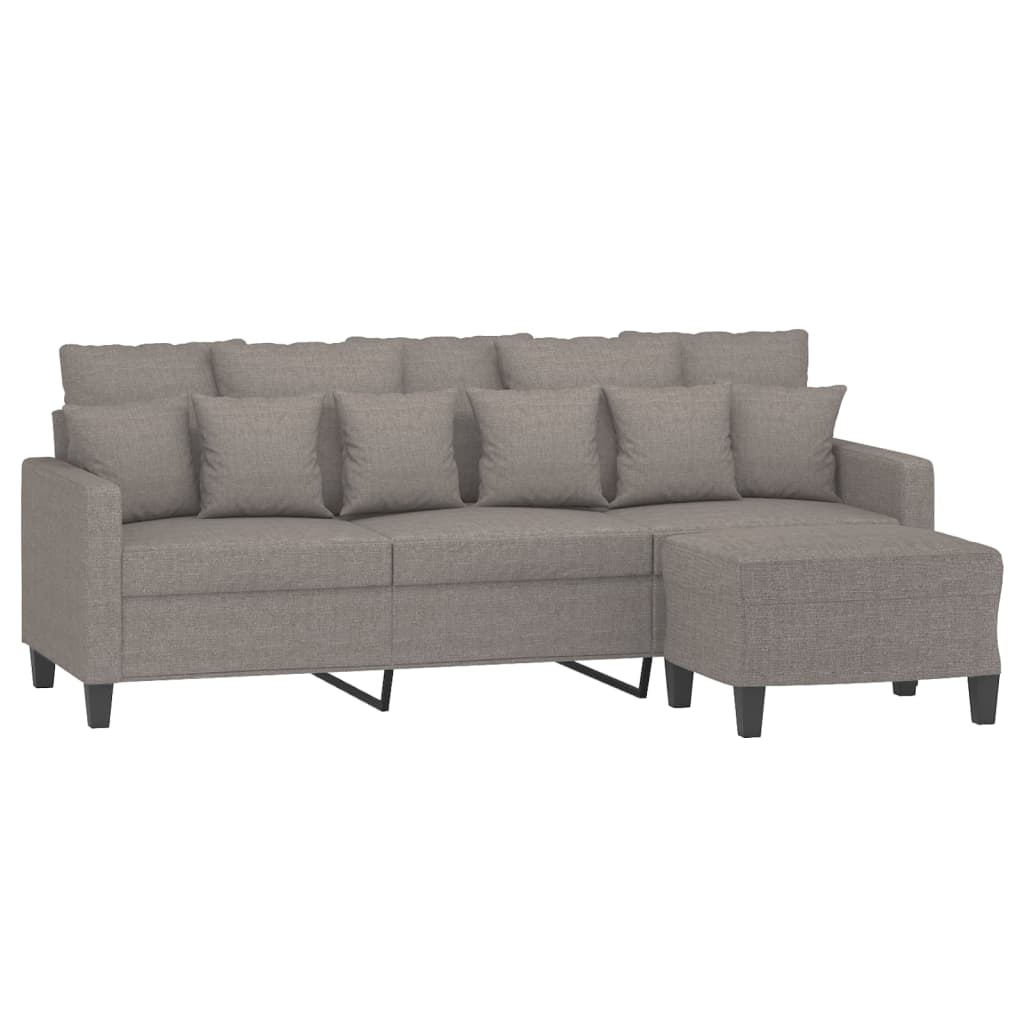 vidaXL Καναπές Τριθέσιος Taupe 180 εκ. Υφασμάτινος με Υποπόδιο
