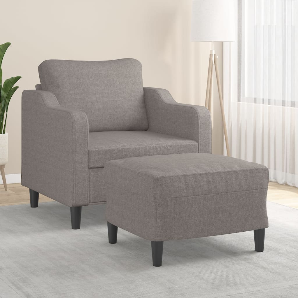 vidaXL Πολυθρόνα Taupe 60 εκ. από Υφασμάτινη με Υποπόδιο
