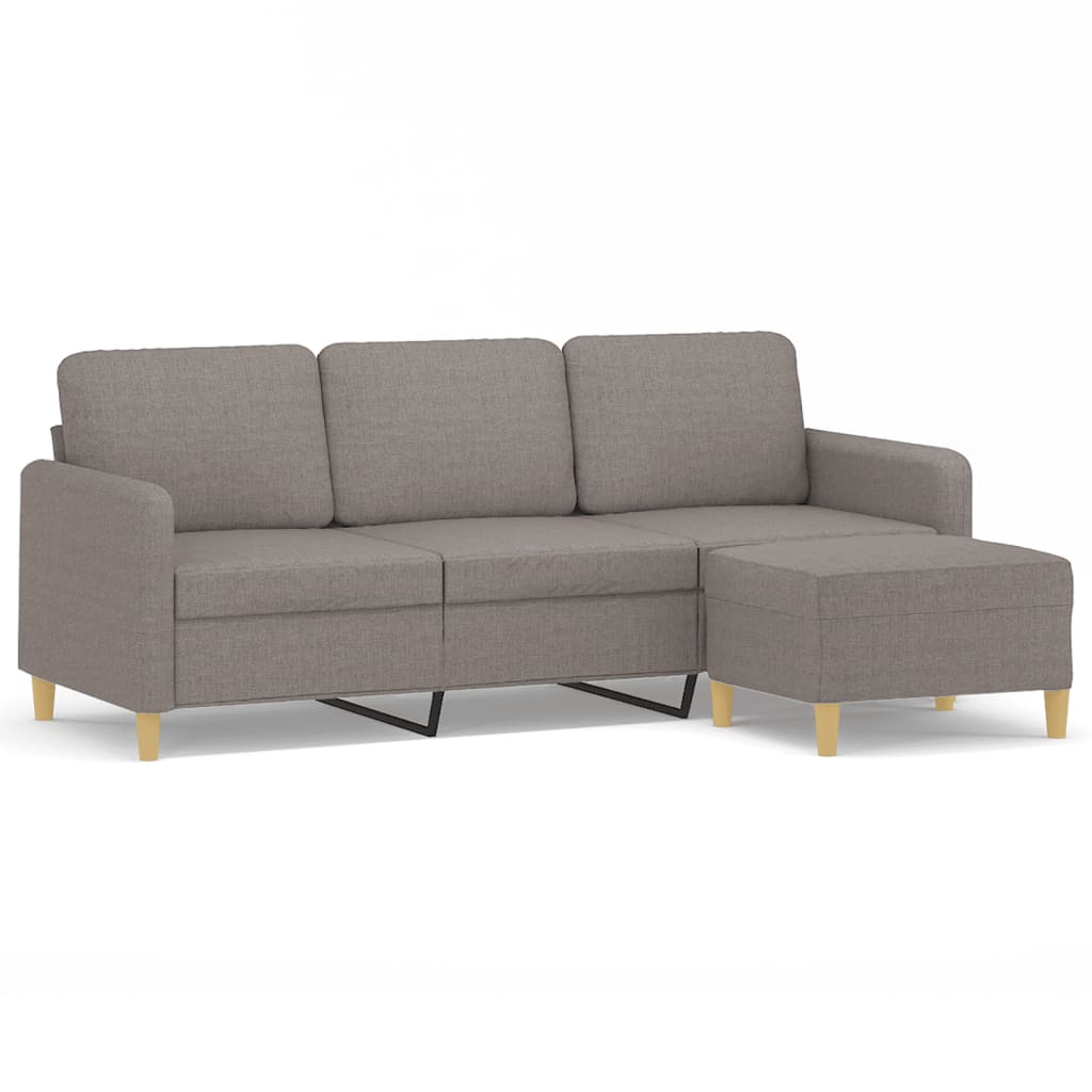 vidaXL Καναπές Τριθέσιος Taupe 180 εκ. Υφασμάτινος με Υποπόδιο
