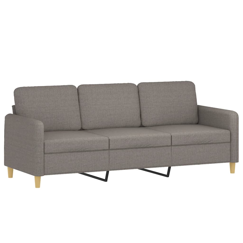 vidaXL Καναπές Τριθέσιος Taupe 180 εκ. Υφασμάτινος με Υποπόδιο