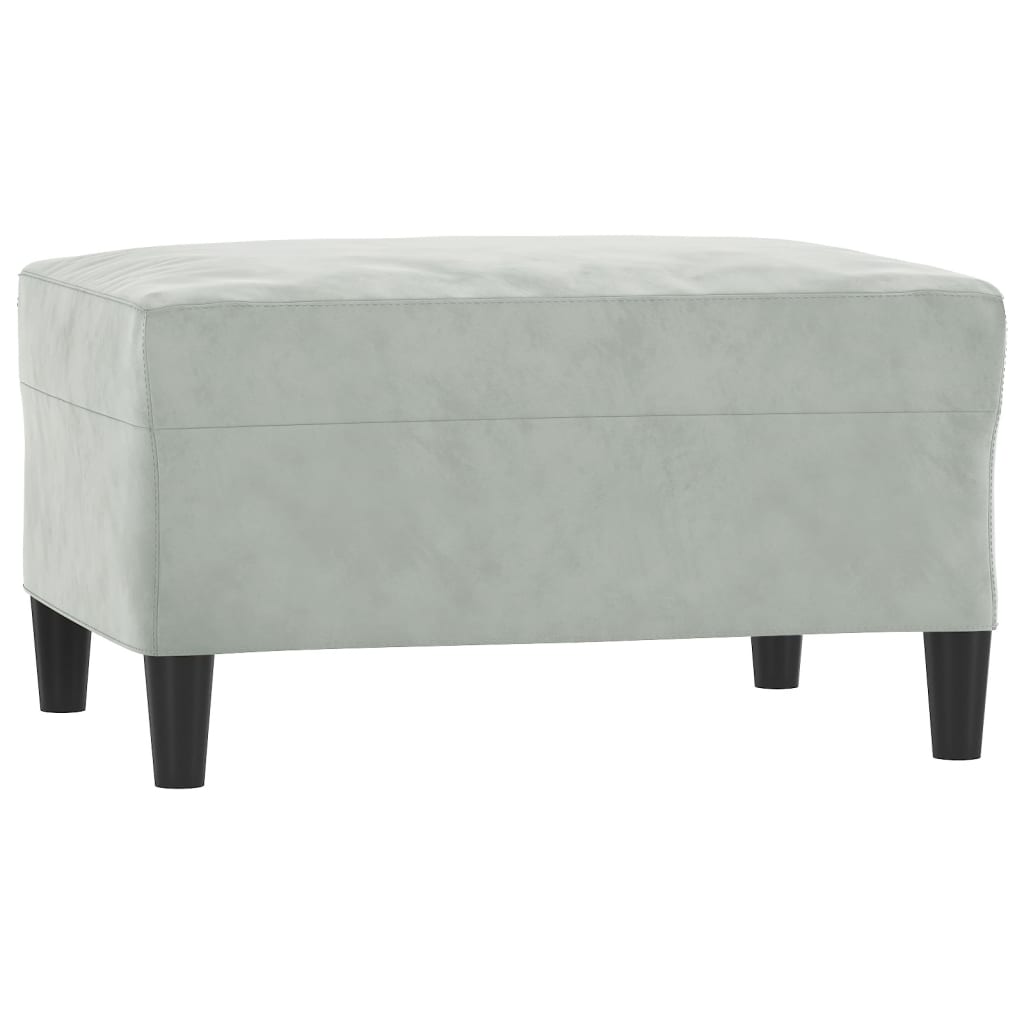 vidaXL Σετ Σαλονιού 3 Τεμαχίων Ανοιχτό Γκρι Βελούδινο με Μαξιλάρια