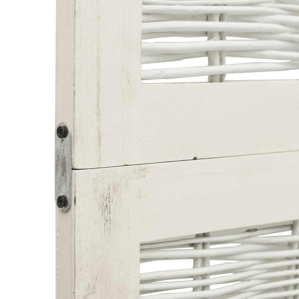 vidaXL Διαχωριστικό Χώρου με 4 Πάνελ Λευκό από Μασίφ Ξύλο Παυλώνιας