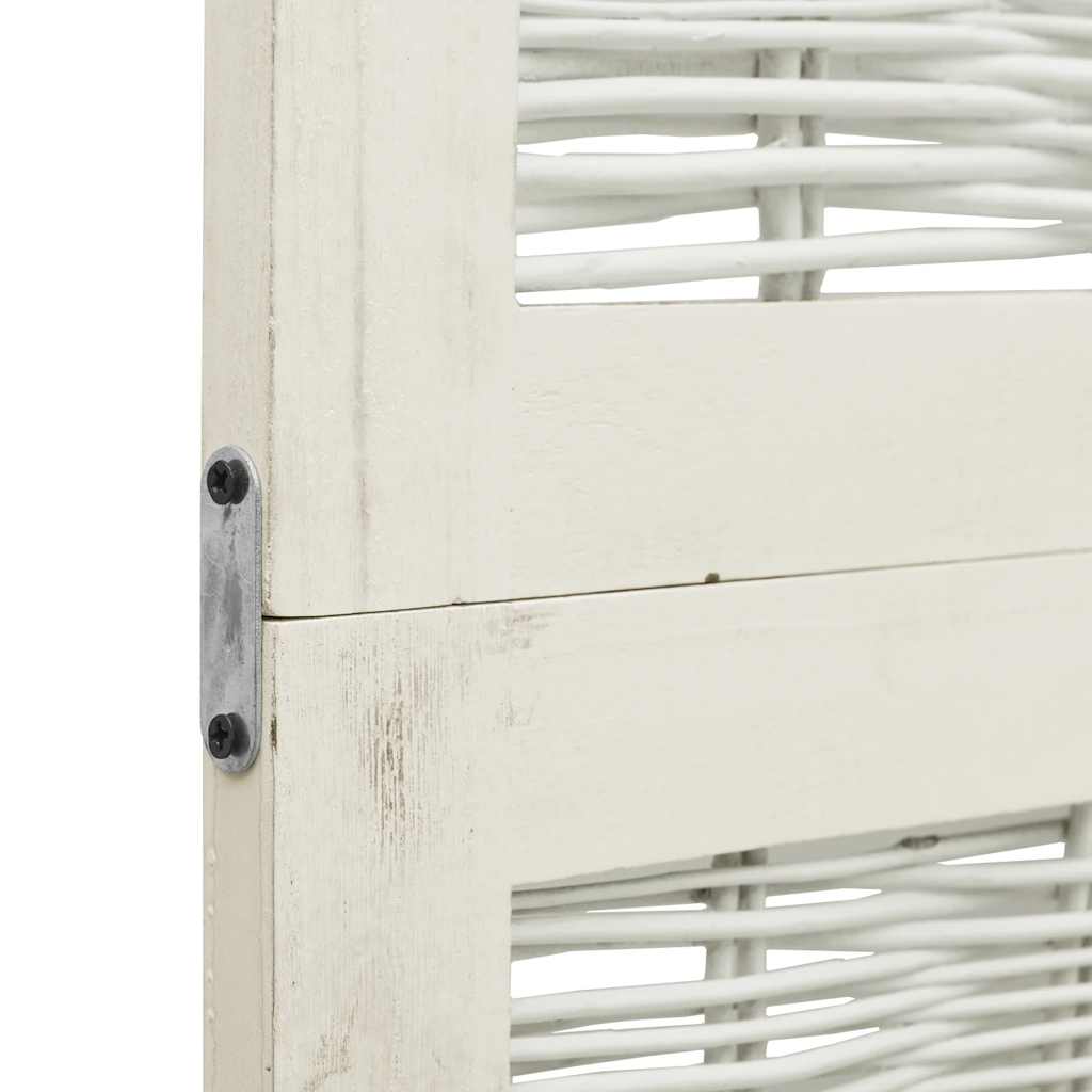 vidaXL Διαχωριστικό Χώρου με 5 Πάνελ Λευκό από Μασίφ Ξύλο Παυλώνιας