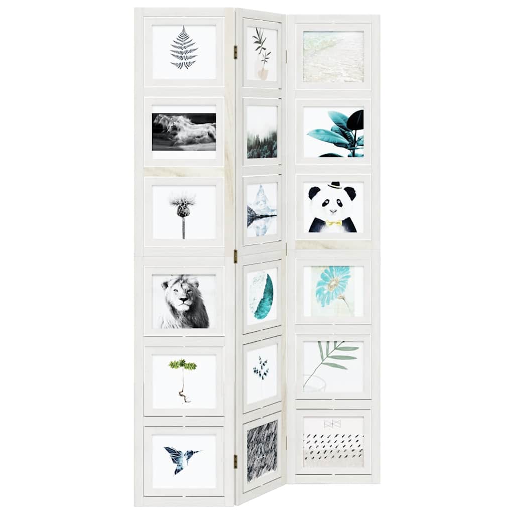 vidaXL Διαχωριστικό Χώρου με 3 Πάνελ Λευκό από Μασίφ Ξύλο Παυλώνιας